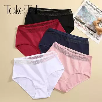 FINETOO сексуальные женские трусики из чистого хлопка с высокой талией, кружевное мягкое нижнее белье с цветочным принтом