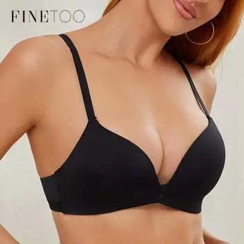 FINETOO сексуальный топ, бесшовный бюстгальтер, мягкое интимное женское нижнее белье без следов, удобный регулируемый бюстгальтер с красивой спинкой, женское нижнее белье 36 80 чёрный