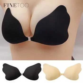 FINETOO силиконовый бюстгальтер пуш-ап с бабочкой, самоклеящийся невидимый бюстгальтер без бретелек, клейкий бюстгальтер для груди, пастообразный бюстгальтер ню, паста для груди, нижнее белье