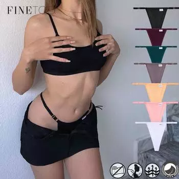 FINETOO стринги для женщин регулируемые трусики сексуальное нижнее белье S белый