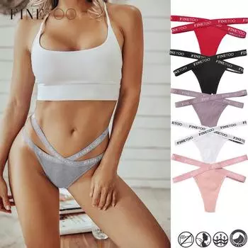 FINETOO стринги со средней талией и удобные трусики для женщин, дышащие трусы M белый