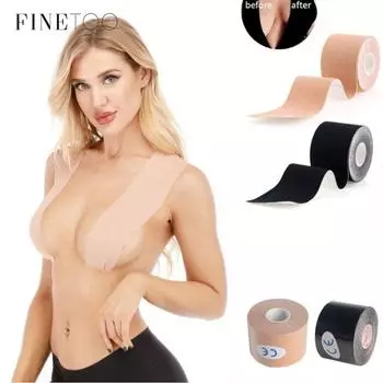 FINETOO водонепроницаемая лента для груди DIY для женщин, бюстгальтер без бретелек, для подтяжки сосков, 1 рулон, 500 см, для сосков S (2.5cm * 500cm) бежевый