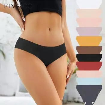 Женские бесшовные трусики FINETOO, сексуальное нижнее белье, однотонное, большого размера, удобное нижнее белье для женщин S белый