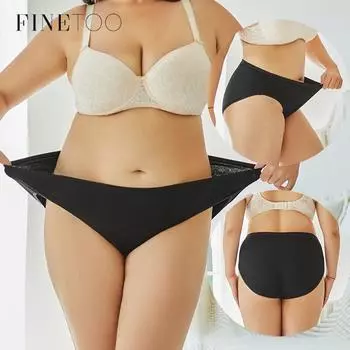 FINETOO XL-5XL женские трусики с высокой талией, нижнее белье, хлопковое нижнее белье в полоску, антибактериальные трусы, мягкое нижнее белье 5XL