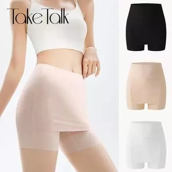 FINETOO защитные брюки из ледяного шелка, женские леггинсы с отделением для ходьбы, двухслойные бесшовные защитные шорты с промежностью M