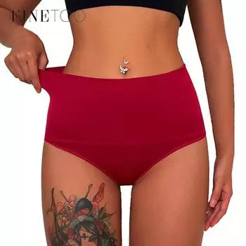FINETOO женские бесшовные хлопковые трусики-стринги женское нижнее белье с высокой талией сексуальные трусы-бикини для девочек нижнее белье с Т-образной спинкой S белый