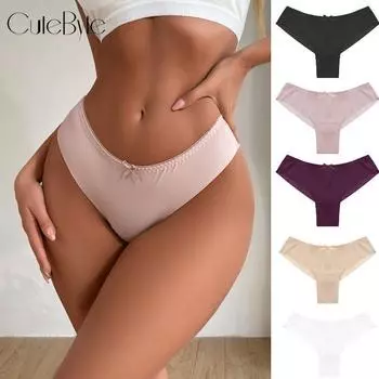 FINETOO женские бесшовные кружевные трусики, сексуальные удобные короткие трусы из ледяного шелка, однотонное нижнее белье для женского нижнего белья