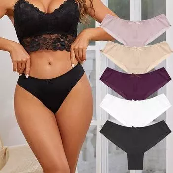 FINETOO женские бесшовные трусики, сексуальное кружевное удобное и мягкое однотонное нижнее белье, женское нижнее белье