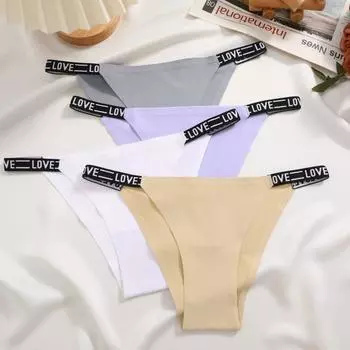 FINETOO Женские трусики из ледяного шелка, бесшовное и бесследное нижнее белье, мягкое и удобное нижнее белье цвета Майяра