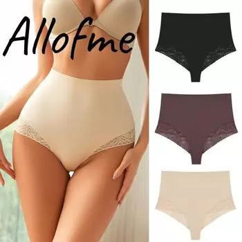 FINETOO женские трусики с высокой талией, кружевные стринги, мягкое и удобное нижнее белье, сексуальные трусы S чёрный