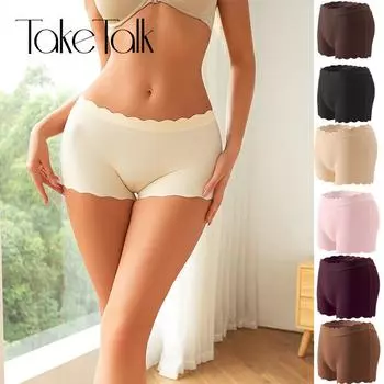 FINETOO женские трусы-боксеры, бесшовные безопасные трусики для женщин, однотонное нижнее белье