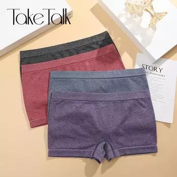 FINETOO женские трусы-боксеры из чистого хлопка, мягкие трусы-боксеры, однотонное нижнее белье, защитные брюки