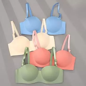 FINETOO женский бесшовный сексуальный бюстгальтер пуш-ап женские невидимые бюстгальтеры нижнее белье женский бюстгальтер без косточек AB чашка бюстгальтер без косточек для девочек 38A/B чёрный