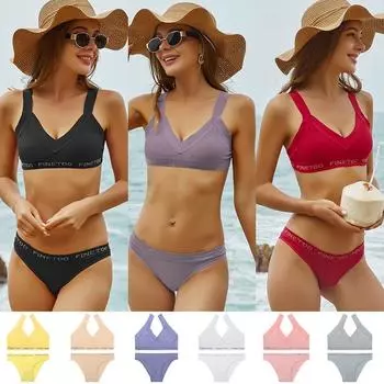 FINETOO женский комплект с бюстгальтером, бесшовный укороченный топ без косточек + трусики, бюстгальтер, костюм для фитнеса, нижнее белье, женское нижнее белье с эффектом пуш-ап, сексуальный топ на бретелях XL серый