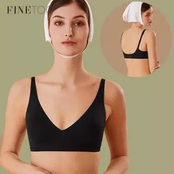 FINETOO Женский латексный бюстгальтер, бесшовное нижнее белье, сексуальные бюстгальтеры, женские беспроводные бюстгальтеры, мягкое женское нижнее белье, бюстгальтер больших размеров S-2XL S абрикосовый