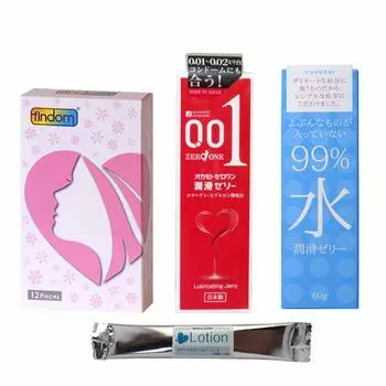 Finger condom lotion jelly set Findom Okamoto Zero One lubricating jelly Sagami water lubricating jelly For fingers only Finger with 1 stick lotion