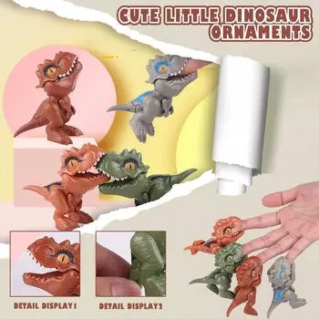 Маленькие коллекционные фигурки динозавров с пальцами, модель яиц динозавров A серый