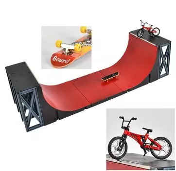 Finger Finger Skate Board Set Half Pipe Skateboard Slope Set Large Fingerboard Skate Park Deck Bicycle Bike Scooter Roller Skate Shoes Skateboard Toy