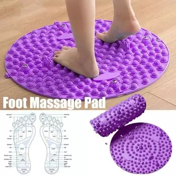 Finger Pressure Board Foot Massage Pad Health Walk Pressure Board Foot Yoga Mat Training Accessories синий