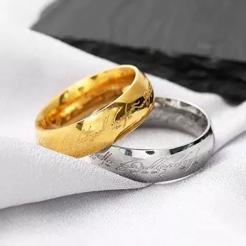 Кольцо для пальца Полировка Яркий блеск Изысканная резьба Геометрия Невыцветающий Европа Америка Черный US 8 золотистый