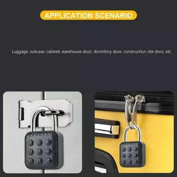 Fingerprint Lock Keyless with Tuya APP Fingerprint Padlock Waterproof Battery-powered for Cabinet Backpack Offices Bicycles