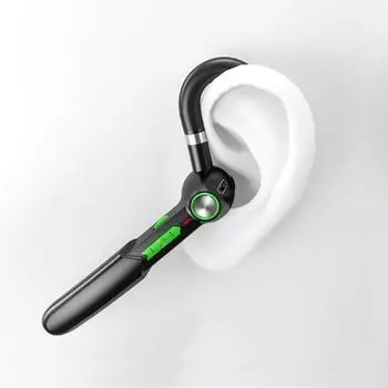 Fingerprint Touch 5.0 Bluetooth-гарнитура Handsfree HIFI Стерео Беспроводные наушники-крючки Водонепроницаемые наушники с микрофоном Литиевая батарея 110 мАч чёрный