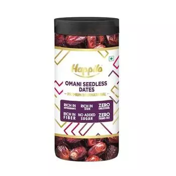 Финики без косточек Happilo Omani 500 г, Khajoor/Khajur, здоровая и питательная закуска, богатая витаминами и минералами, натуральный подсластитель