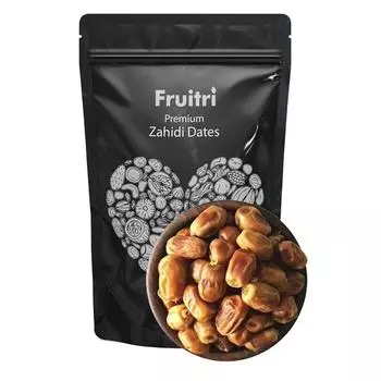 Финики Fruitri Premium Zahidi, упаковка 1 кг, сухофрукты сорта каджур, сочные и вкусные финики сорта каджур, 100% натуральные сушеные и без каких-либо консервантов, предложение