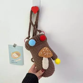 Готовая осенне-зимняя новая модная корейская версия детская шерстяная вязаная крючком детская перчатка для мобильного телефона маленькая сумка через плечо