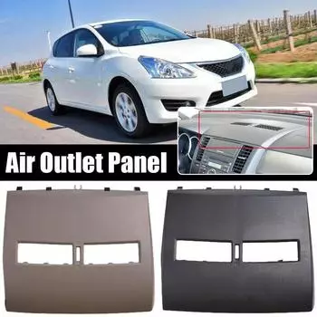 Finisher-Instrument Plate Durable Car Instrument Panel Cover Middle Air Conditioner Vent Outlet Panel for Nissan Tiida 2005-2011 чёрный