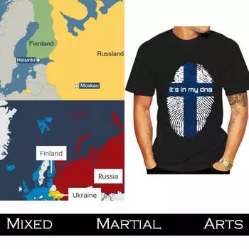Футболка Sisu My Dna Fingerprint MMA Kick Boxing UFC Muay Thai с графическим ретро-винтажным 3D-принтом для мужчин и женщин унисекс с коротким рукавом и круглым вырезом XS