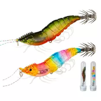 FINNECT Egi Приманка для дальнего заброса с осьминогом, Рыбалка, Многоцветный и Джунгли Набор 3.0, Встроенная погремушка, Приманка, 14.5 г, 100 мм, Выцветающий, 2 штуки