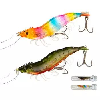 FINNECT Egi Приманка для дальнего заброса с тройными крючками и для ловли осьминога, Многоцветная и Набор Джунгли 3.0, Встроенная погремушка, 14 г, 90 мм, Приманка, Выцветающая, 2 шт.