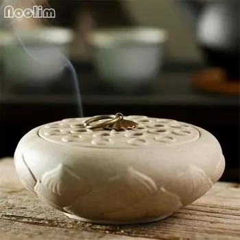 Фиолетовая глина лотоса катушка курильница украшения держатель для благовоний ароматическая курильница буддийский декор ремесла A