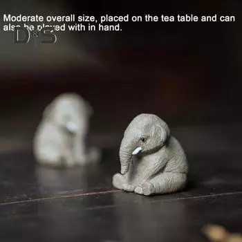 Фиолетовая глина слон, чайный питомец, очаровательная анимированная фигурка ручной работы, кунг-фу, чайный орнамент, украшение для домашнего офиса, чайного стола Elephant