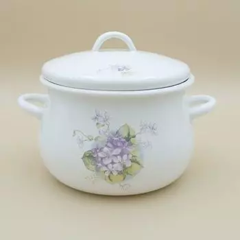 Фиолетовая кастрюля 16 см [Иман] белый