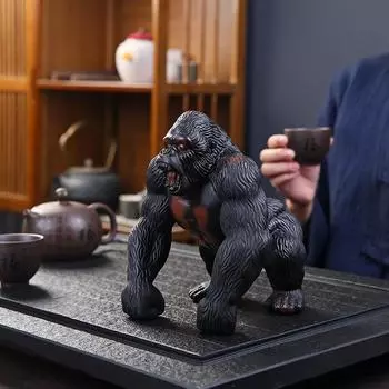 Фиолетовая керамика Чайная скульптура для животных Статуэтка Домашние поделки Украшения для дома Современное искусство Декор рабочего стола Украшение для чайной церемонии