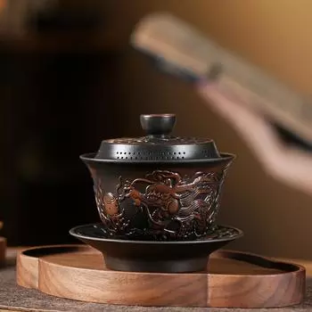 Фиолетовая керамика Цзяньшуй, гайвань, керамическая ручная работа, домашний чайный сервиз в стиле кунг-фу, чайная чаша, чашка для чая, чайник для чайной церемонии