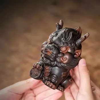 Фиолетовая керамика Kylin Tea Pet Украшение для чайного столика в гостиной Аксессуары для чайной церемонии Украшение для чайного подноса