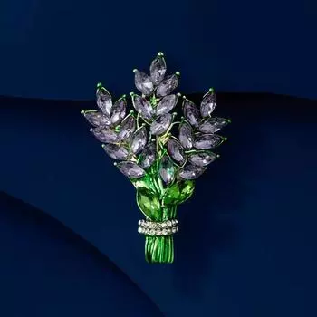 Фиолетовая лавандовая брошь, высококачественная женственная хрустальная брошь, легкая роскошная нишевая дизайнерская булавка с аксессуарами