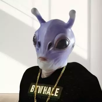 Фиолетовая маска пришельца 51 зона НЛО, милая маска пришельца на Хэллоуин, карнавал, вечерние костюм инопланетянина, чехол на голову, инопланетный монстр, новинка, нарядное платье фиолетовый