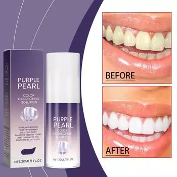 Фиолетовая отбеливающая зубная паста для удаления пятен, зубная паста для улучшения желтизны зубов, уход за чувствительностью зубов, 30 мл фиолетовый