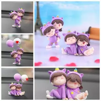 Фиолетовая пижама, симпатичная модель украшения автомобиля, фигурка центральной консоли автомобиля, аксессуары для автомобиля B