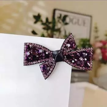 Фиолетовая ретро заколка-клип с горным хрусталем Женская заколка для челки Заколка для волос Боковая заколка Блестящий кристалл Подарок на день рождения Заколки для волос для девочек