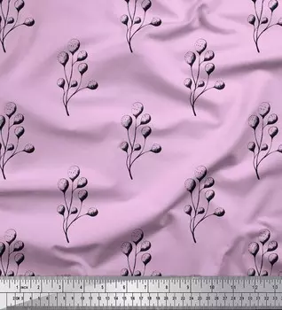 Фиолетовая вискозная ткань Soimoi с принтом ягод и фруктов, ширина 1 метр, 42 дюйма 58 Inch Wide - Rayon фиолетовый