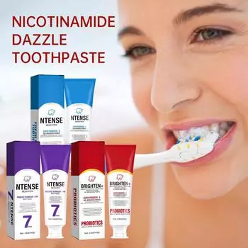 Фиолетовая зубная паста отбеливает и уменьшает желтые пятна и зубной камень. Освежает дыхание. One Size синий