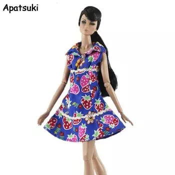 Фиолетовое клубничное модное кукольное платье для куклы Барби 1/6, одежда, наряды, вечернее платье для куклы Барби, аксессуары для детей, игрушка фиолетовый