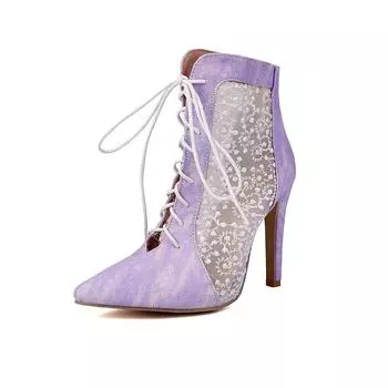 Фиолетовые белые женские босоножки на высоком каблуке большого размера 48 34 белый