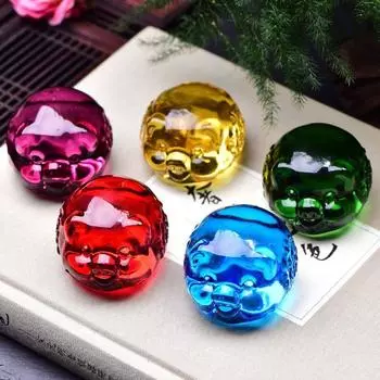 Фиолетовые бусины Piggy Things Go Smoothly, глазурованные украшения, Piggy Lucky Pig Baby Living Room, талисман для салона автомобиля, украшение для дома, украшение интерьера 1pc