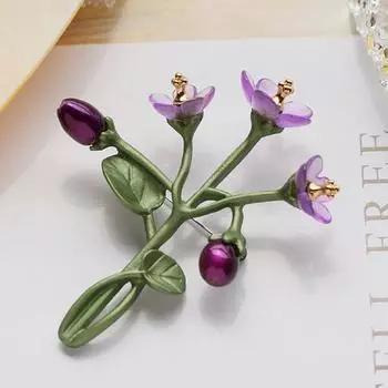 Фиолетовые хрустальные броши-цветы для женщин, праздничная брошь на воротник, повседневная брошь, подарки
